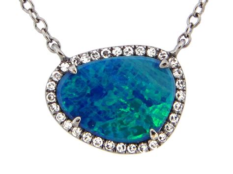 Dilamani Jewelry Black Opal Diamond Necklace