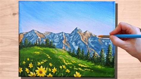 How To Paint A Mountain Landscape Acrylic Painting For Beginners