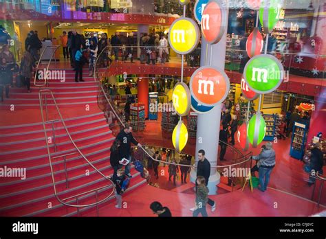 Inside The Mandm World Sweet Shop Store Near Leicester Square London