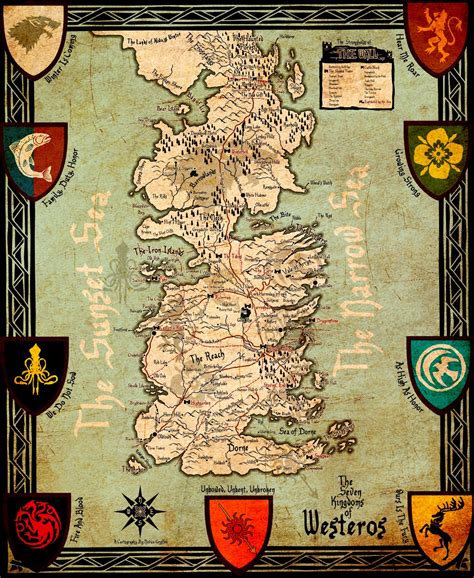 Game Of Thrones Map Ice And Fire