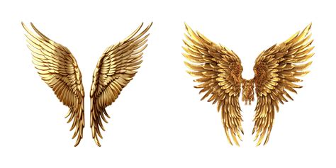 3d Golden Wings Set Transparent Background File Artwork 24596113 Png