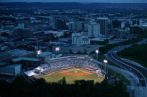 Baseball Game Chattanooga Tn Aerial Photo Night Shot Ron Lowery