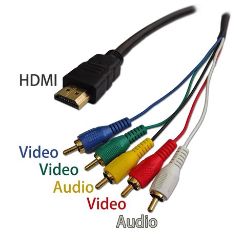 Hdmi Male To 5 Rca Cable Adapter Audio Video Converter Av Component 15m 5ft Ft 13097