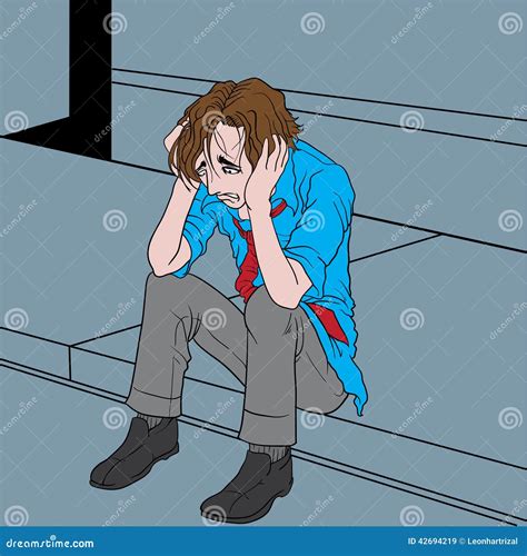 Depressed Man Stock Vector Illustration Of Fired Employee 42694219