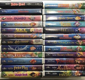 Complete Set Lot Disney Animated Classic Vhs Collection All Black My