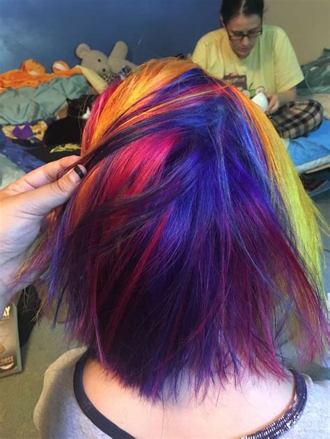Explosion Of Color Rainbow Hair Funky Hair Rainbowhair