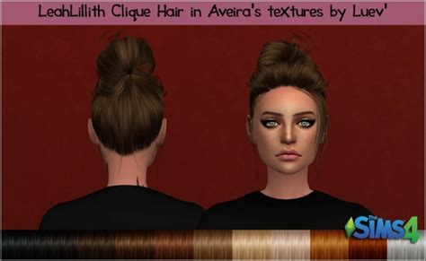 Mertiuza Leahlillith`s Clique Hair Retextured Sims 4 Hairs
