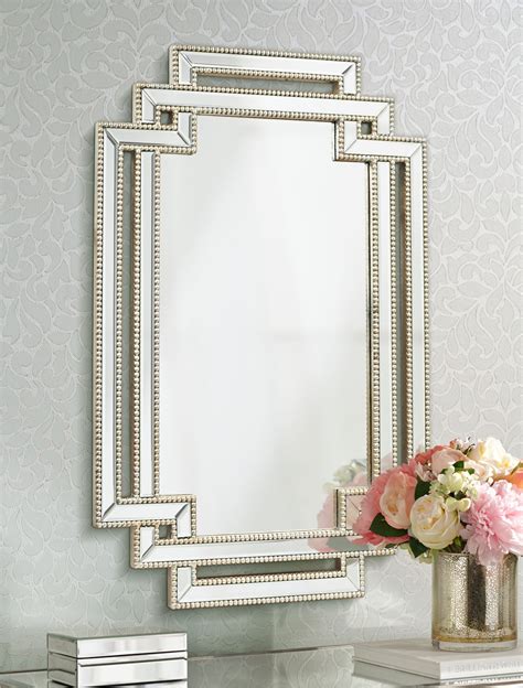 Framed mirror wall mirror mirror art mirror wall round mirrors frames on wall home decor mirrors how to clean mirrors beaded mirror. Possini Euro Design Possini Euro Erte Silver 27" x 39 1/2 ...