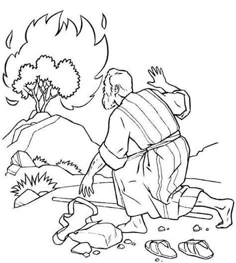 The Incredible Moses Burning Bush Coloring Page To Encourage In