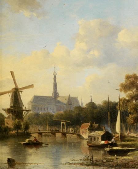 Everhardus Koster 1817 1892 A View Of Haarlem With St Bavo Cathedral