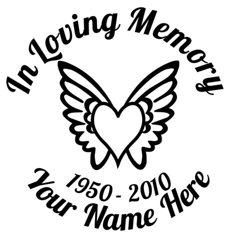 In Loving Memory Heart With Wings Sticker