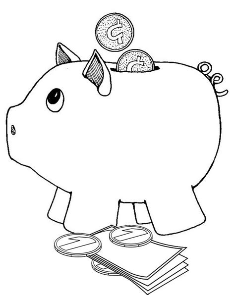 Printable Piggy Bank Coloring Pages