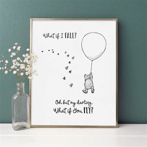 Winnie The Pooh Quote What If I Fall Winnie The Pooh Vintage Etsy