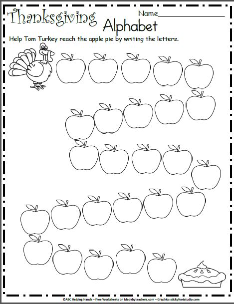 Free Kindergarten Worksheet For Thanksgiving Letter Writing Made By