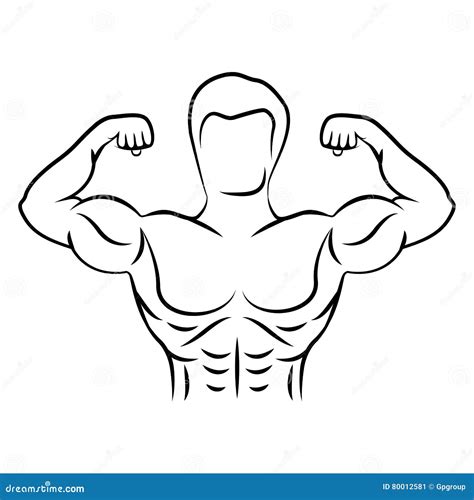 Muscle Man Figure Front View Stock Photo 15591852