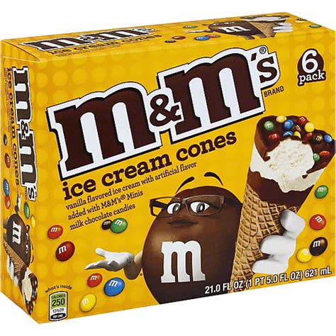 M And M Ice Cream Cones Vanilla 6 Pack Frozen Foods Baeslers Market