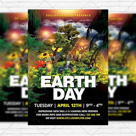 Earth Day Celebration Free Club And Party Flyer Psd Template