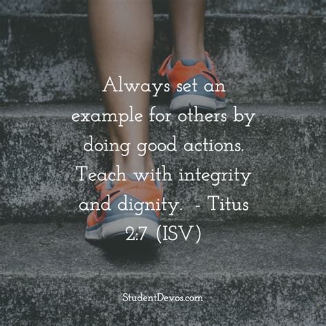 Daily Bible Verse Devotion On Character Good Example For