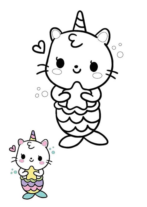 Unicorn Mermaid Coloring Pages  Cat coloring book, Mermaid coloring