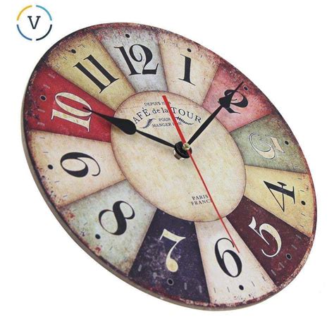 Large Hippih Round Wall Clocks Clock Art Modern Home Decor Vintage