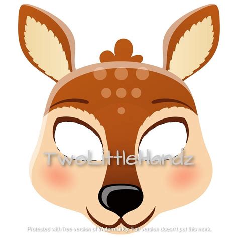 Deer Printable Mask Animal Masks For Kids Party Printable Coloring Page