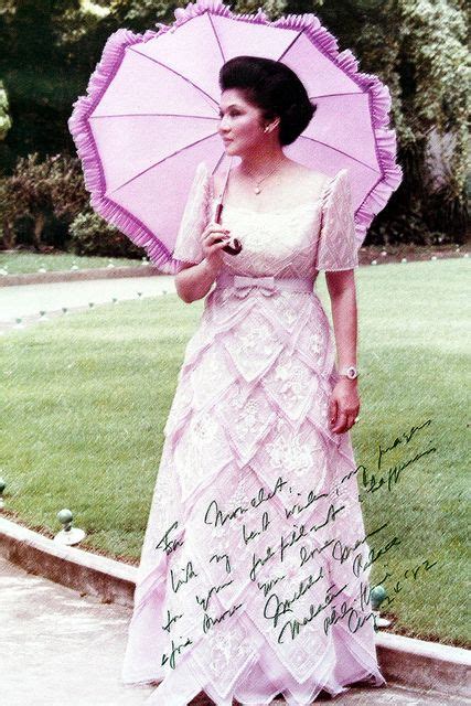 Imelda Marcos By The Palace Grounds 30 Years Ago Filipiniana Dress
