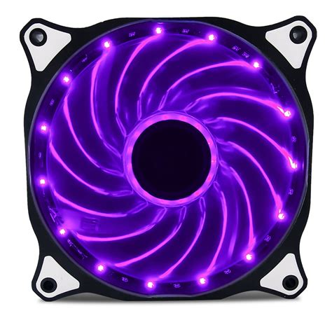 Vetroo 120mm Purple 15 Leds Cooling Fan For Computer Pc Cases Cpu