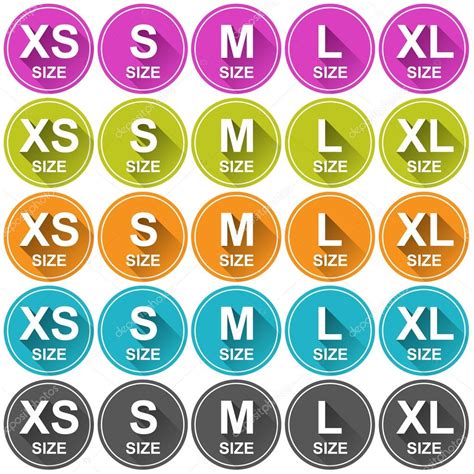 Clothing Sizes Stickers Stock Vector Mrhighsky