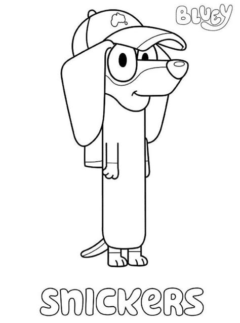 You can use the cube shape, and break. Kids-n-fun.com | Coloring page Bluey Snickers