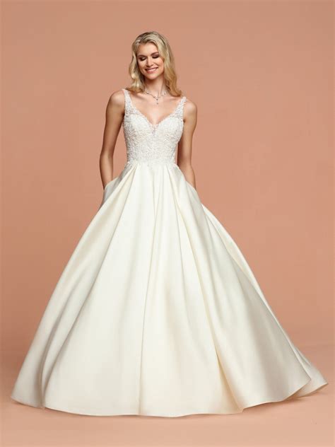 Davinci Bridal 50580 Mikado Ballgown Wedding Dress Pockets A Line Gown