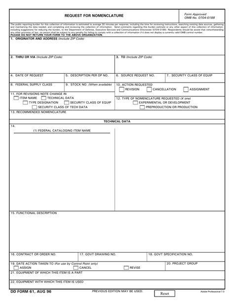 Form 61 A Fillable Printable Forms Free Online