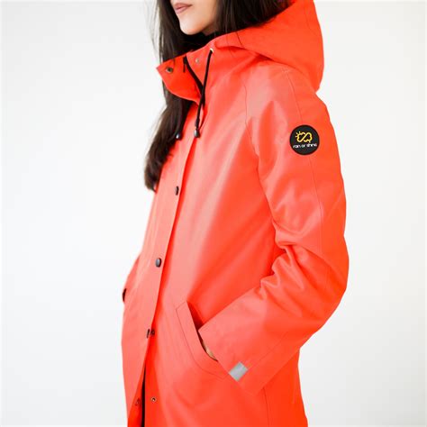 Orange Raincoat Bright Rain Jacket Colourful Coat For Women Etsy