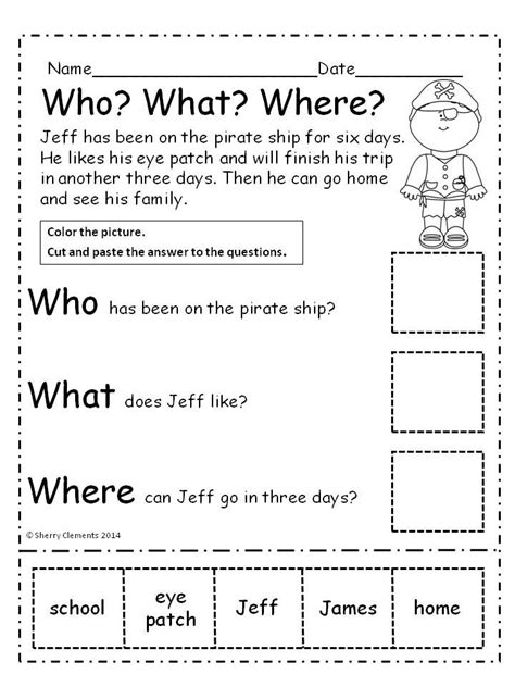 Reading Comprehension Wh Questions Worksheet