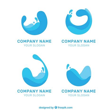 Premium Vector Water Logos Collection For Companies In Flat Style