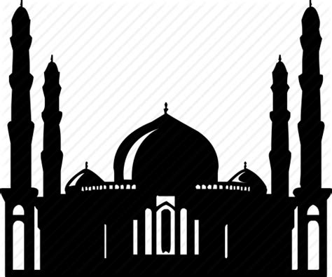 Gambar Ikon Masjid Hitam Putih Picture Of The Black White Mosque Icon