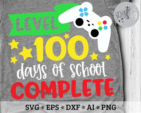 Level 100 Days Of School Complete Svg Gaming 100 Days Svg Etsy