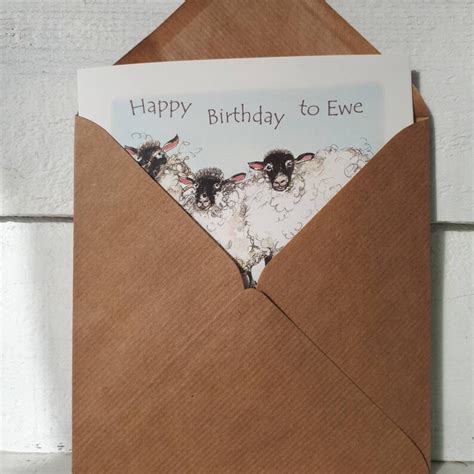 Sheep Birthday Card Happy Birthday To Ewe Birthday Card Etsy Uk