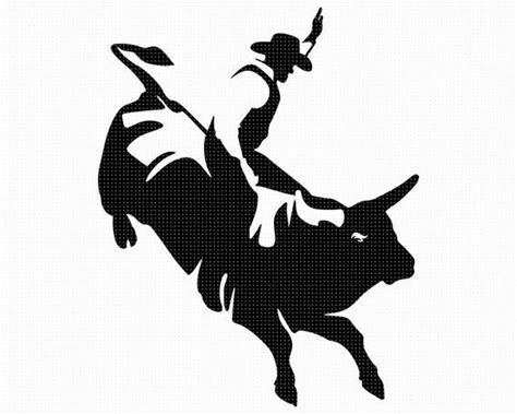 Rodeo Svg Bull Riding Clipart Steer Riding Dxf Bull Rider Eps Rodeo