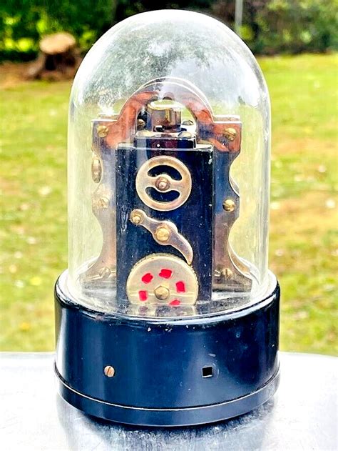 Vintage Thomas Edison Stock Ticker Tape Machine Table Lighter Glass