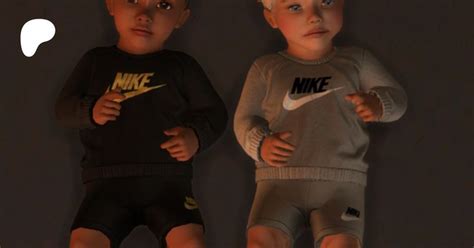 Nike Sweatshirt And Shorts Infant Plumbobsnfries In 2024 Sims 4