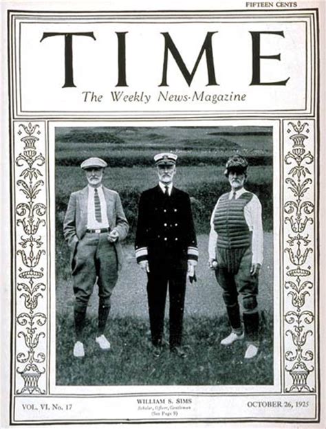 Time Magazine Cover Admiral William Sims Oct 26 1925 Admirals