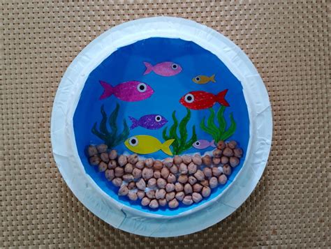 Diy Paper Plate Aquarium Craft Activty For Kids