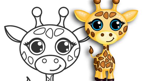 Drawing helps the children in their brain development and creative thinking in specific. How to draw a Giraffe | Super cute & easy | Step by Step ...