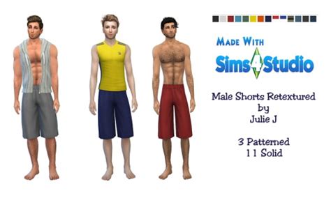 Male Long Shorts Retextured At Julietoon Julie J Sims 4 Updates