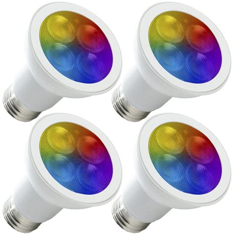 Sunco Lighting 4 Pack Wifi Led Smart Bulb Par20 5w Color Changing