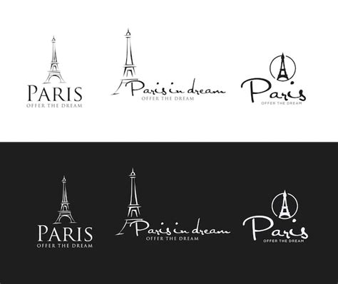 Modèle De Conception De Logo Tour Eiffel Paris Avec Un Fond Blanc Et