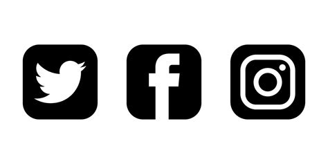 Social Media Icons Set Facebook Instagram Twitter Logos Vector