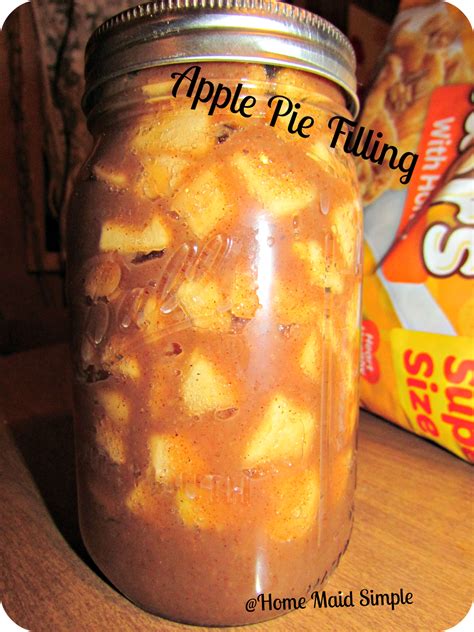 Sterilizing the jars isn't 100% necessary as they will be sterilized in the boiling when you fill your canning jars with your apple pie filling, you'll want to leave around 1/ headspace to each jar. Canned Apple Pie Filling {Foodie Friday} | Canned apple ...