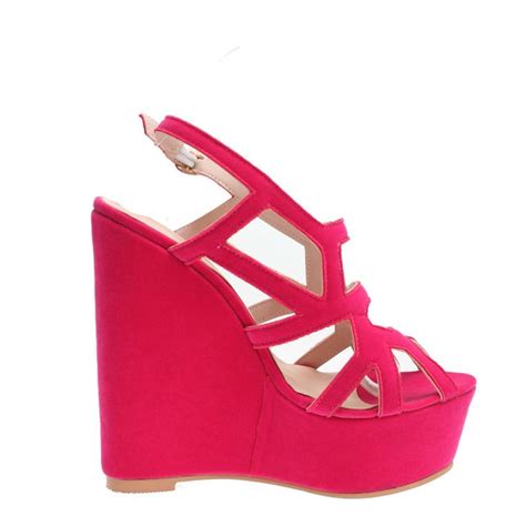 Summer Style Hot Pink Shoes Women Hollow Peep Toe High Heel Genuine Leather Sandals Women Pumps