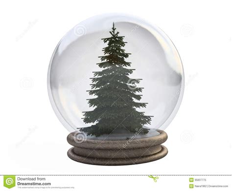 Pine Tree In A Snow Globe Royalty Free Stock Photo Image 35837775